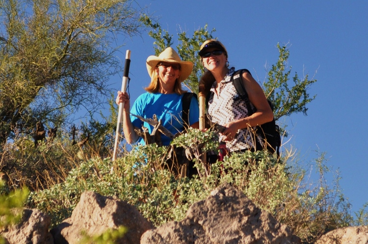 on a hike